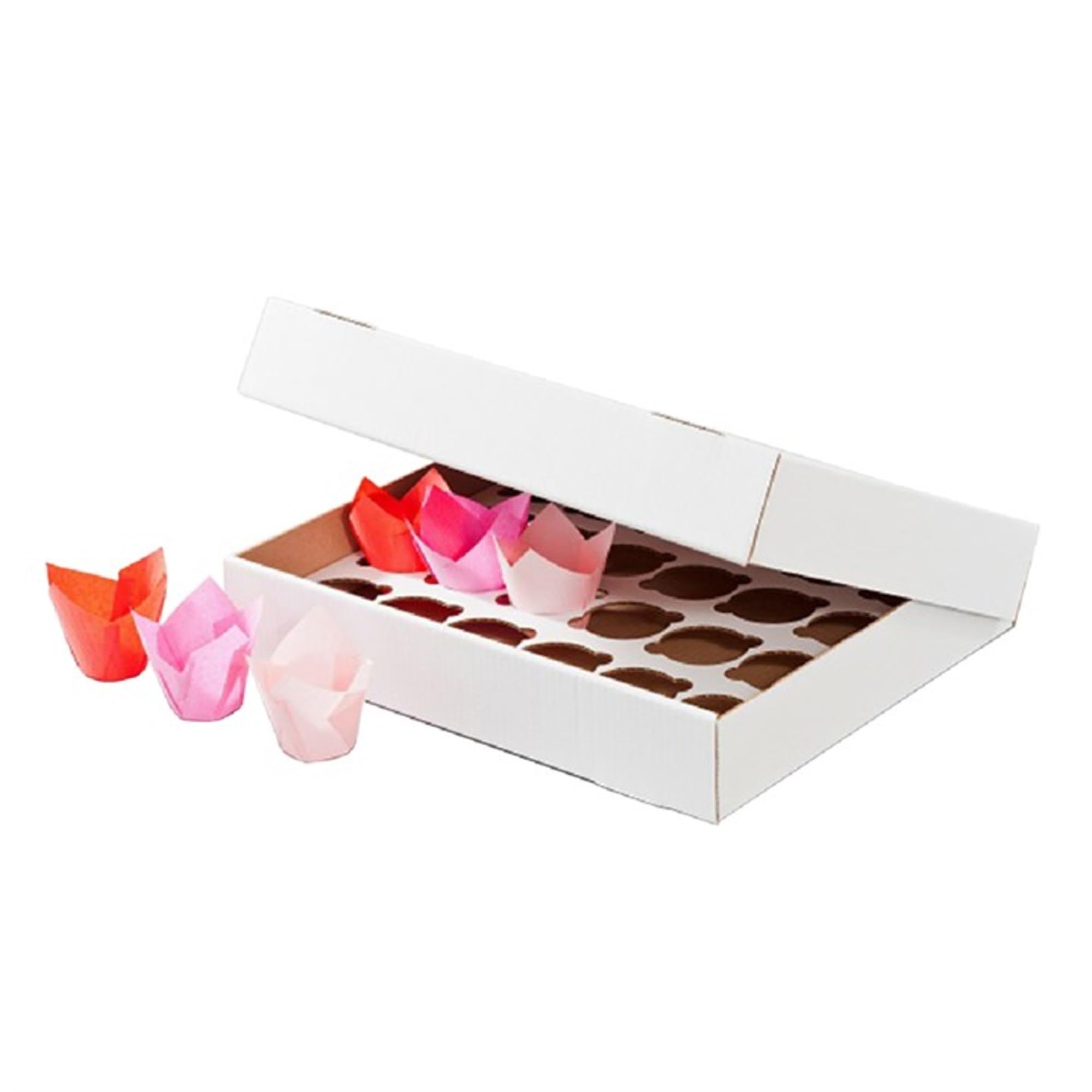 Culpitt 24 Cupcake Box - 2 Pack Heavy Duty Corrugated Card Storage Carrier | White 2