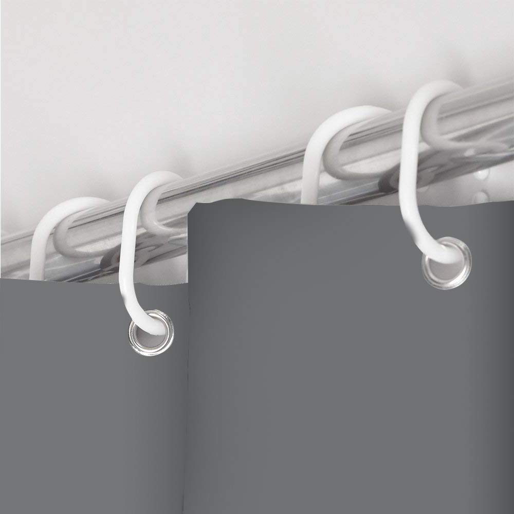 ANSIO Shower Curtain - Mould & Mildew Resistant Polyester | Charcoal Grey | 180 x 180 cm 7