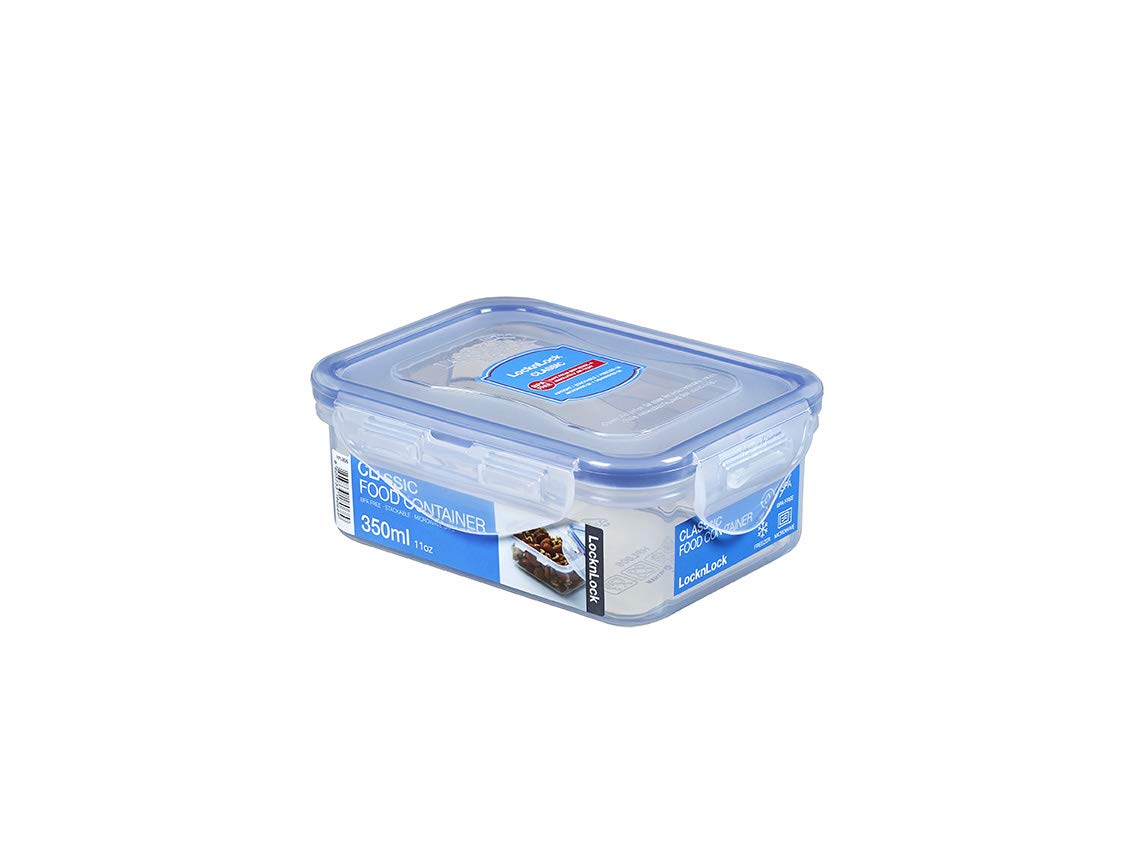 LocknLock Rectangular Plastic Food Container - 350ml Capacity | Airtight & Leak Proof | Dishwasher Safe 1