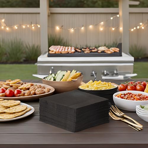 Talking Tables Soft Black Paper Napkins - 100 Pack | 33cm Open Size | Home Recyclable 4