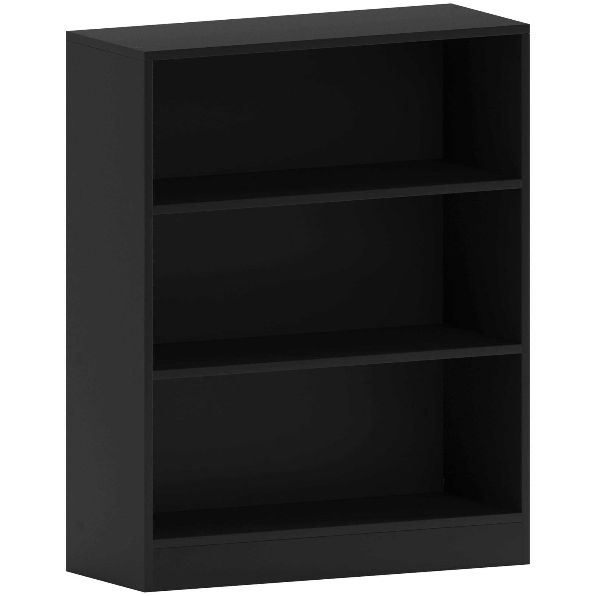 Vida Designs Cambridge 3 Tier Low Bookcase - Black Wooden Shelving | H 75 x W 60 cm 1