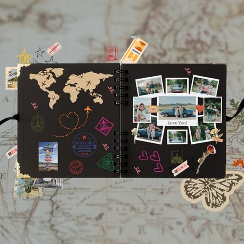 Hawksbill Black Scrapbook Photo Album - 60 Pages, 12' X 12' Spiral Bound | FSC Certified 15
