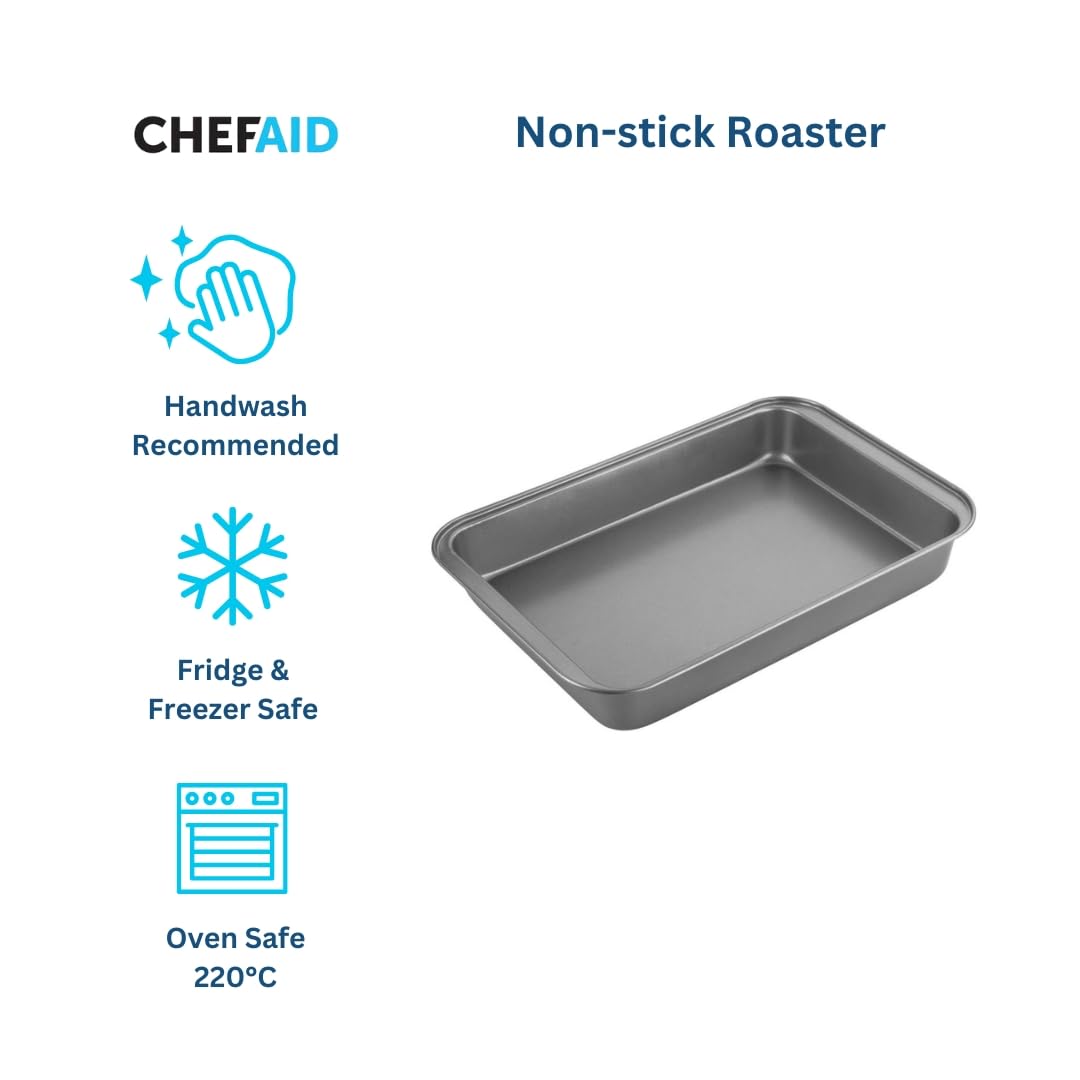 Chef Aid Carbon Steel Roasting Tray | Non-Stick, Freezer/Fridge Safe | 36.5cm x 24.5cm x 5.5cm 3
