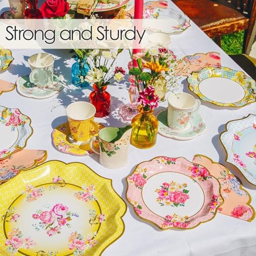 Talking Tables Vintage Floral Paper Plates - Pack of 24 Disposable Dishes | 22cm Diameter 3