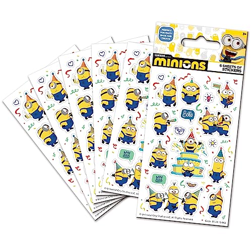 Paper Projects Minions Party Bag Sticker Bundle - 18 Sheets | Official Licensed Product 2