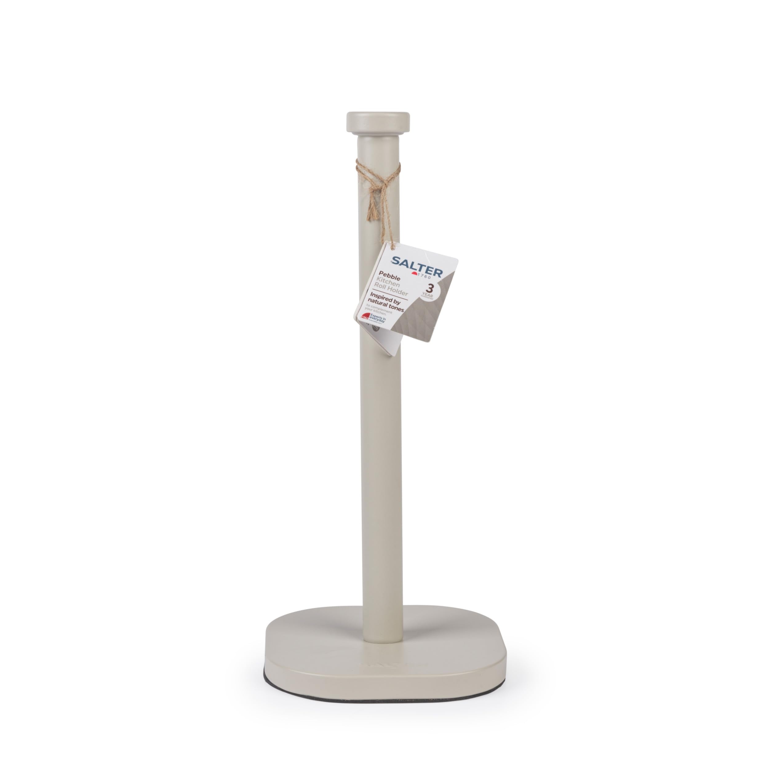 Salter Pebble Freestanding Paper Towel Holder - Carbon Steel | Beige | 15 x 34cm Footprint 1