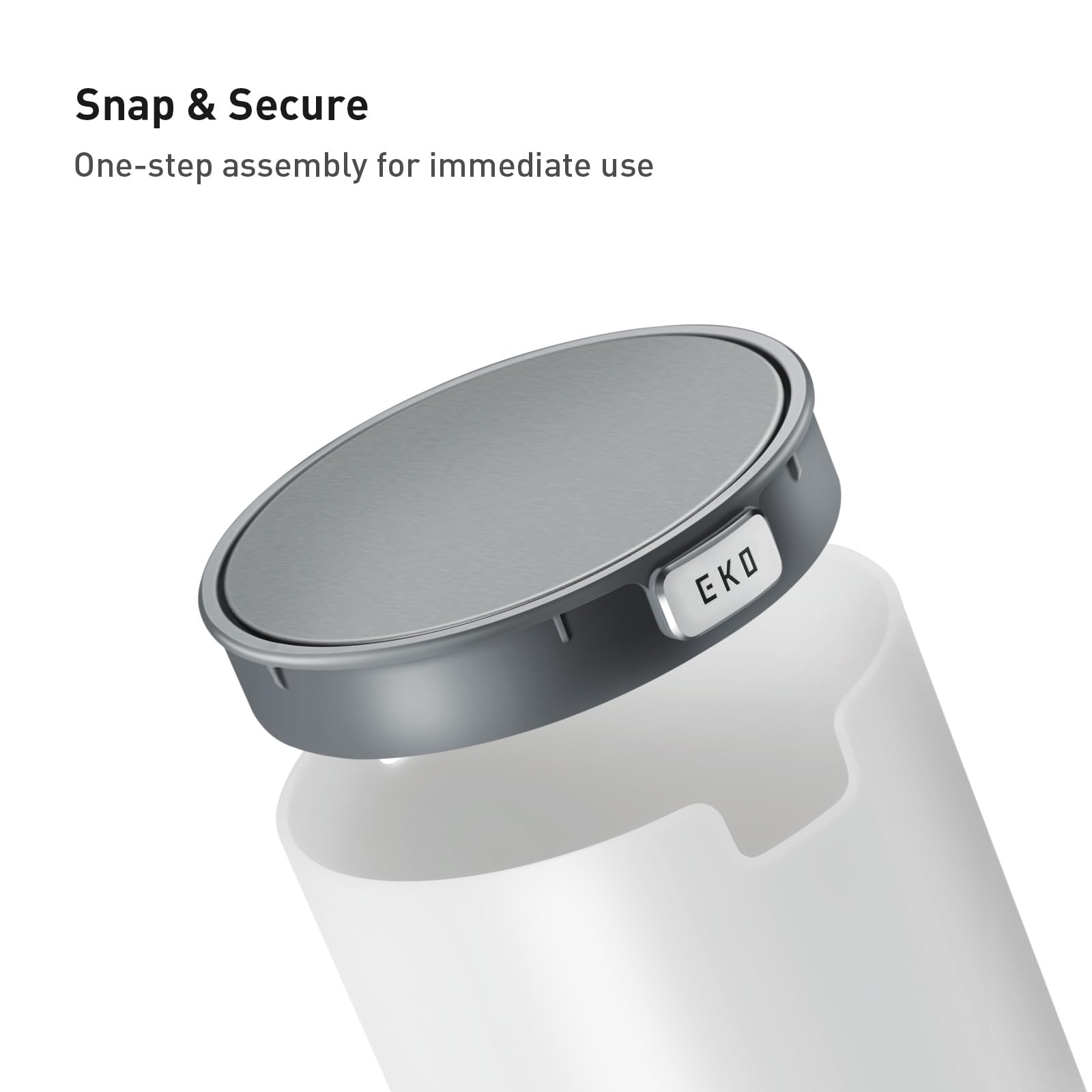 EKO Fandy Table Bin - 1.5L Mini Desk Rubbish Bin with Swing-Top Lid | White Plastic 7