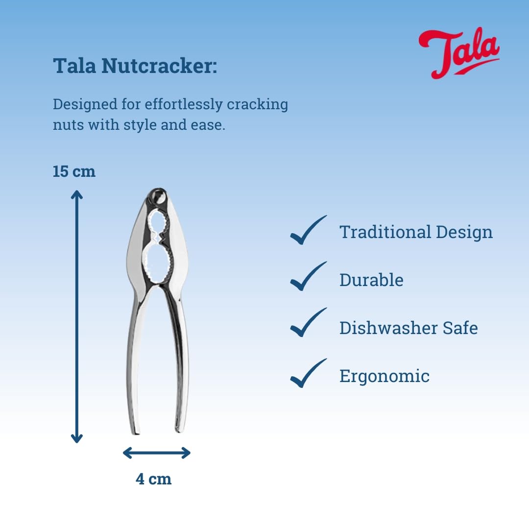 Tala Steel Nutcracker - Traditional Design for Almonds, Walnuts, and Shellfish | Metal Construction 2