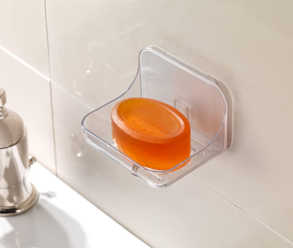 Addis Invisifix Soap Dish Holder - Easy Fix, No Drilling | Translucent Plastic | 9.5 x 12 x 8 cm 4