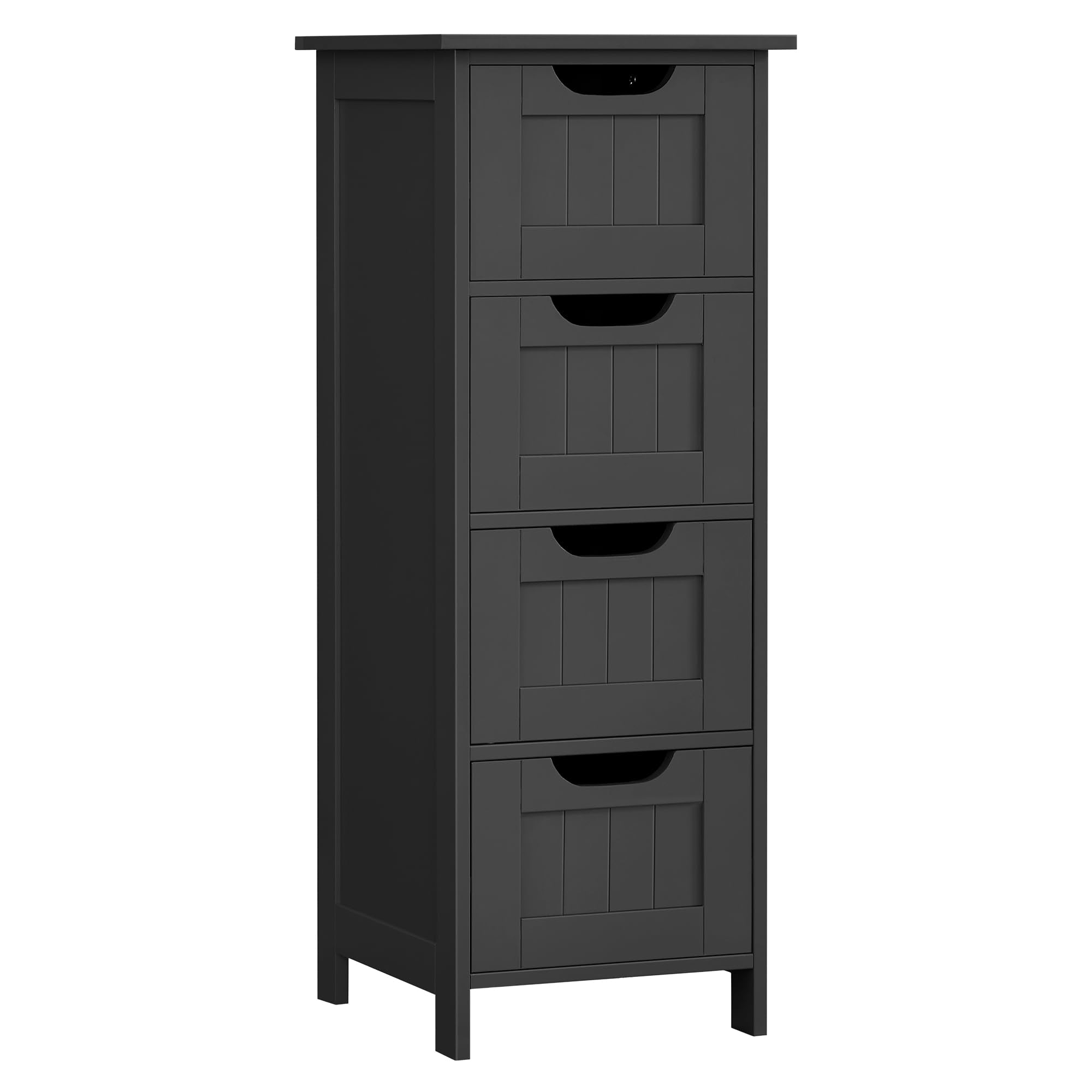 VASAGLE Bathroom Floor Storage Cabinet - 4 Drawers | 30 x 30 x 82 cm | Ink Black 1
