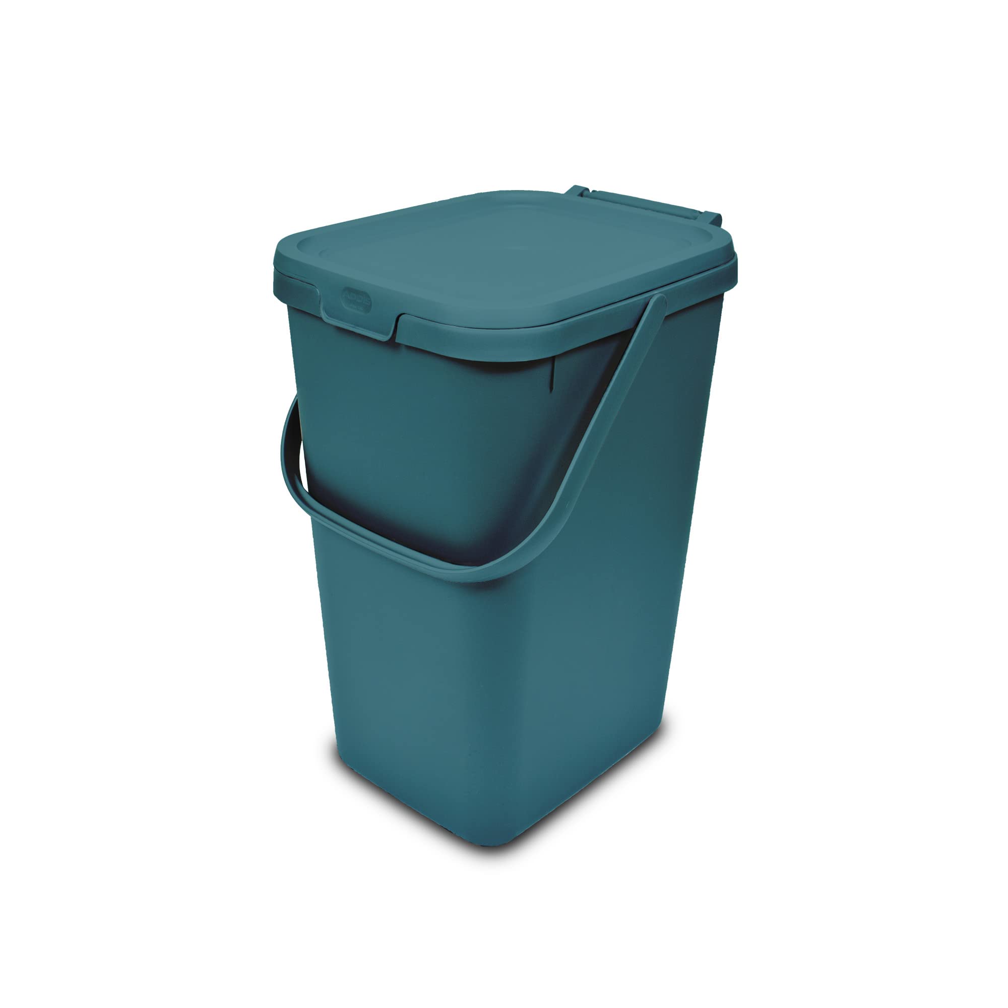 Addis 519354 Kitchen Recycling & General Storage Bin - 18 Litre Capacity | Stackable | Deep Teal Green