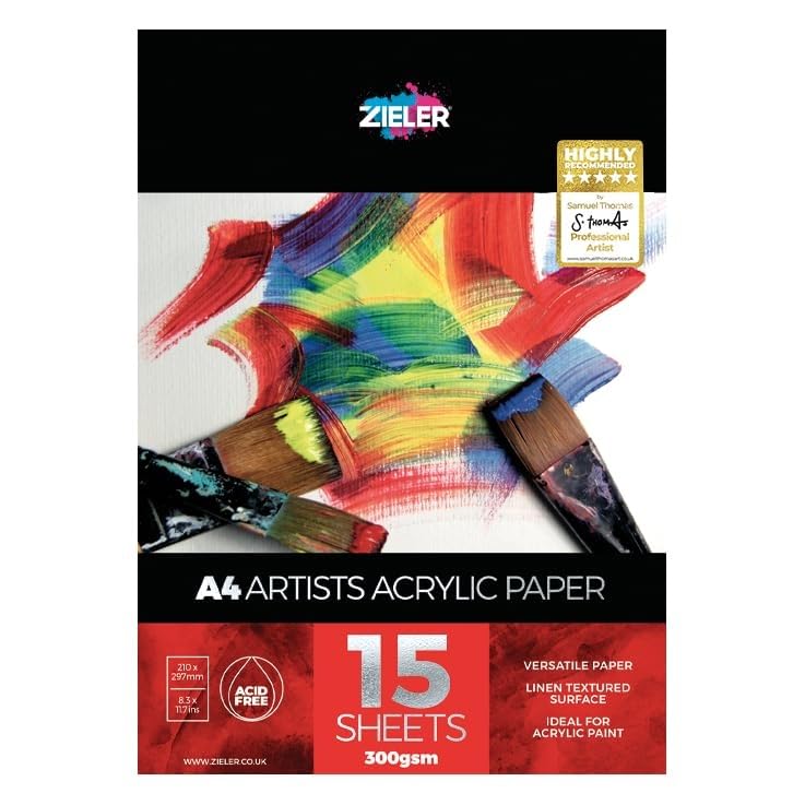 Zieler Acrylic Painting Pad - 300gsm Paper | 15 Sheets | A4 Size | Ivory 1
