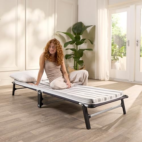 JAY-BE Mobile Folding Bed with Comfort Mattress | Single | Galvanised Steel Frame 2