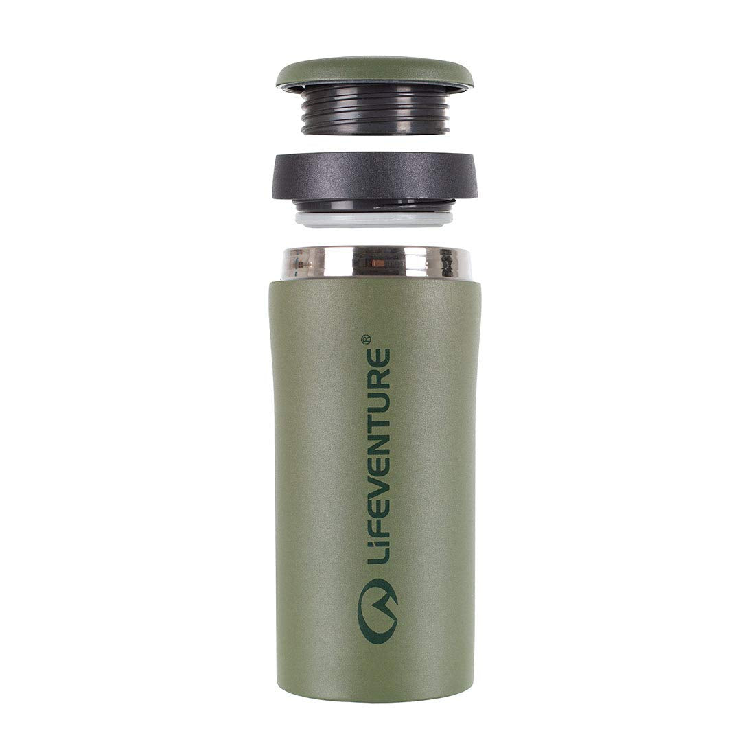 Lifeventure Thermal Mug - 300ml Vacuum Insulated Travel Cup | Leakproof | Matt Khaki 3