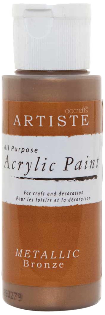DOCRAFTS ARTISTE Acrylic Paint - 59ml Metallic Bronze | Quick-Drying | Non-Toxic 1