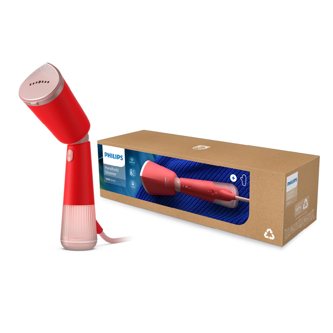 Philips 5000 Series Handheld Steamer - 1400W Power, 24g/min Steam, 35s Heat-up | Red 8
