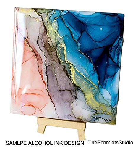 Creative Hobbies 12 Pack Glossy White Glazed Ceramic Tiles 4.25 x 4.25 Inch for Alcohol Ink 4