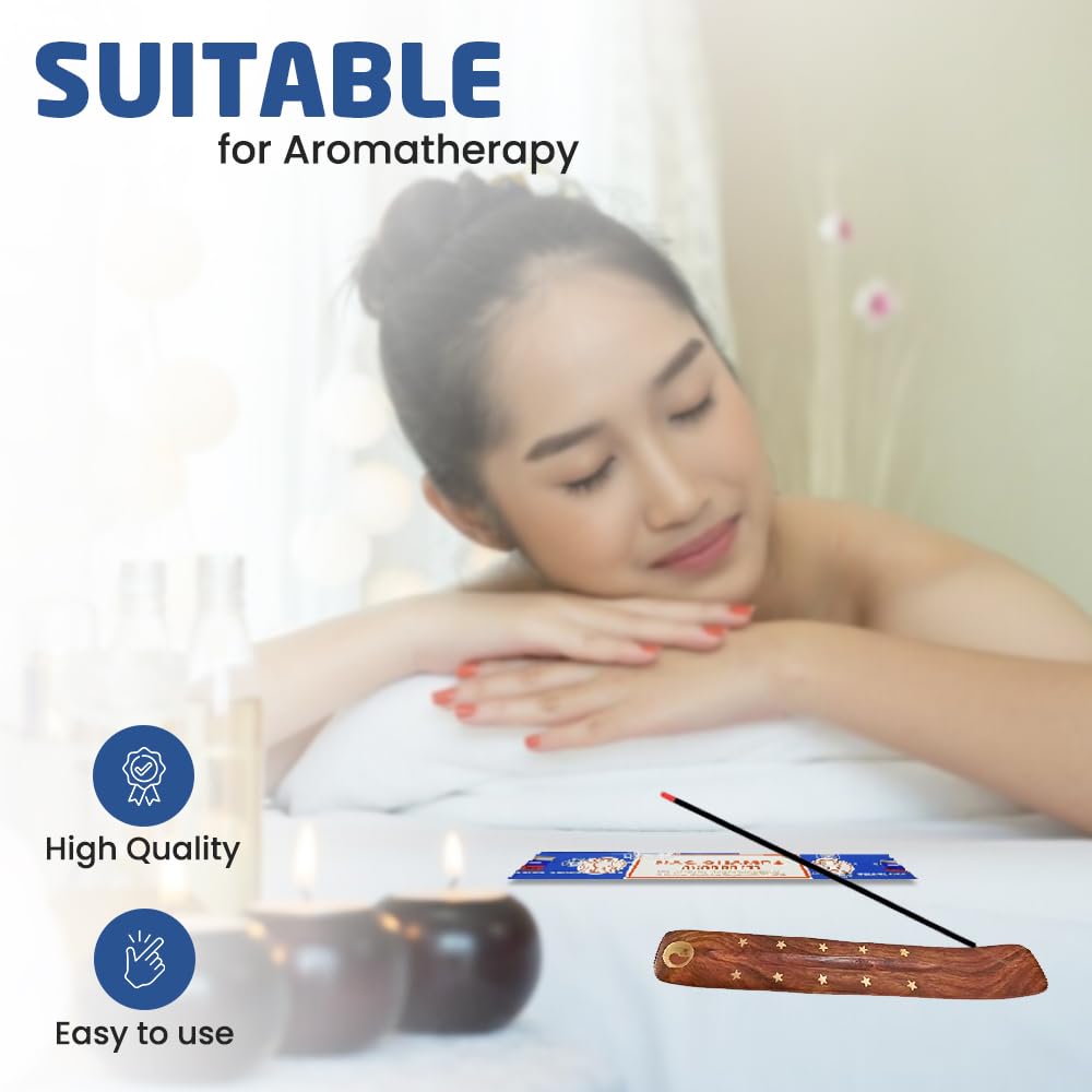 1ABOVE Nag Champa Incense Sticks (12x15g Packs) with Holder for Relaxation 3
