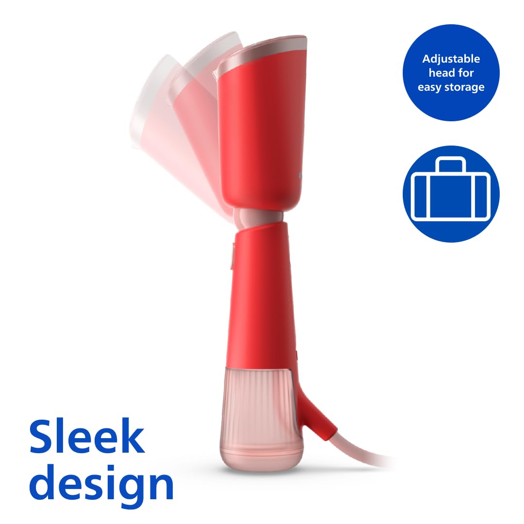 Philips 5000 Series Handheld Steamer - 1400W Power, 24g/min Steam, 35s Heat-up | Red 4