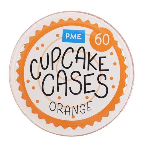 PME Disposable Cupcake Cases - Orange, Standard Size (51x30mm) | 60 Pack 2