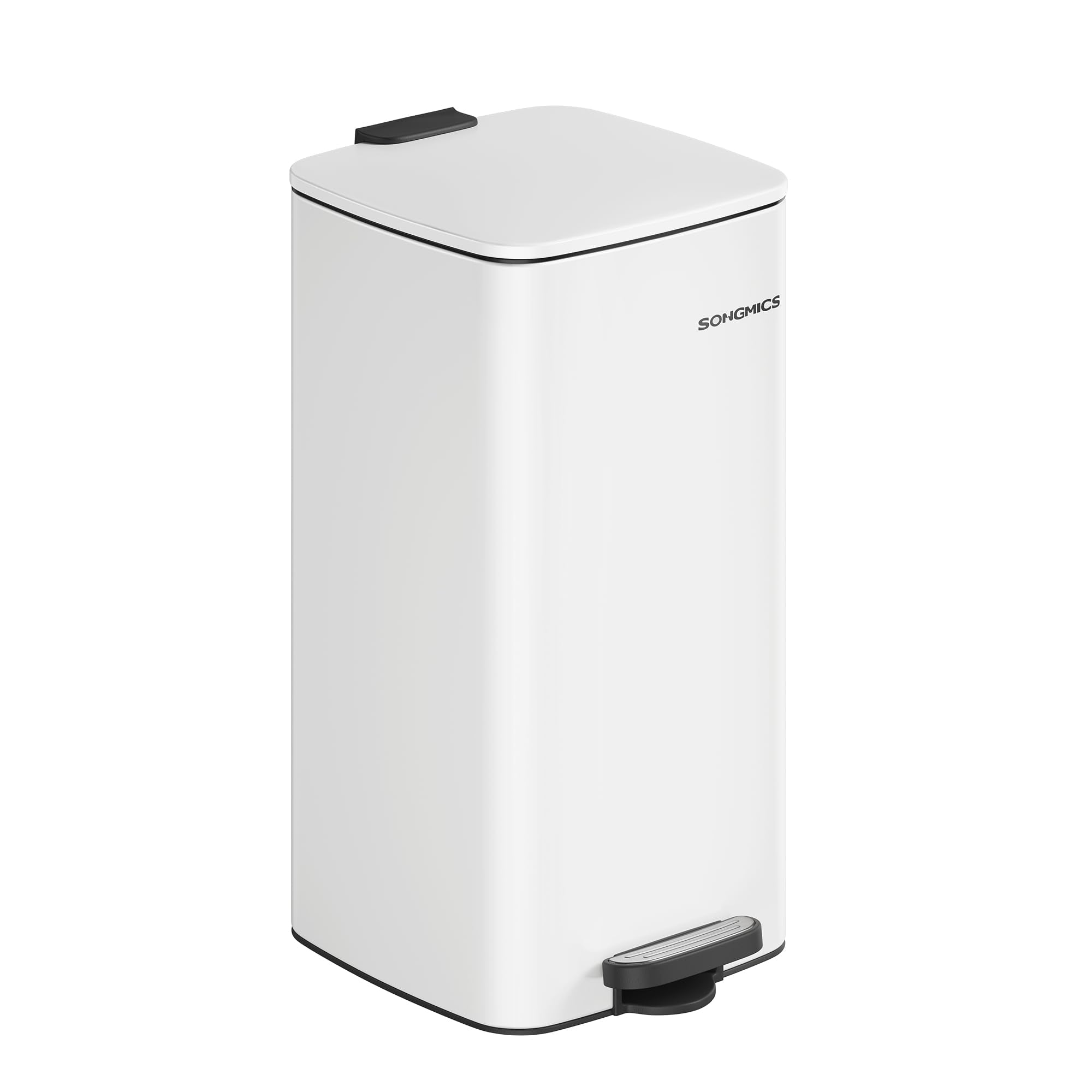 SONGMICS 8 Gallon (30 L) Stainless Steel Pedal Bin with Soft Close Lid | Cloud White 1
