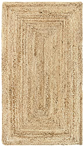 HAMID Alhambra Natural Jute Area Rug - 100% Natural Fiber | 60 x 110 cm | Hand-Woven 4