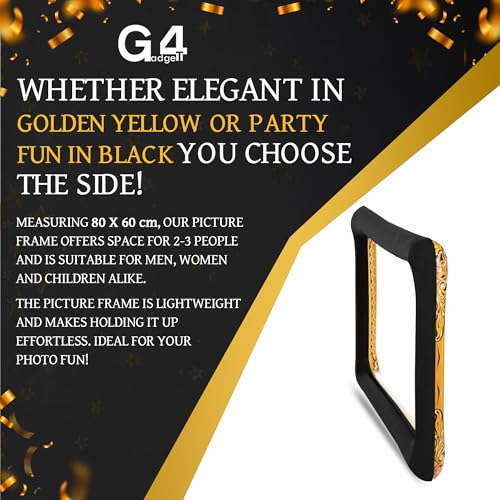 G4GADGET Inflatable Selfie Frame Photo Prop - Gold | 60cm x 80cm | Reusable 4