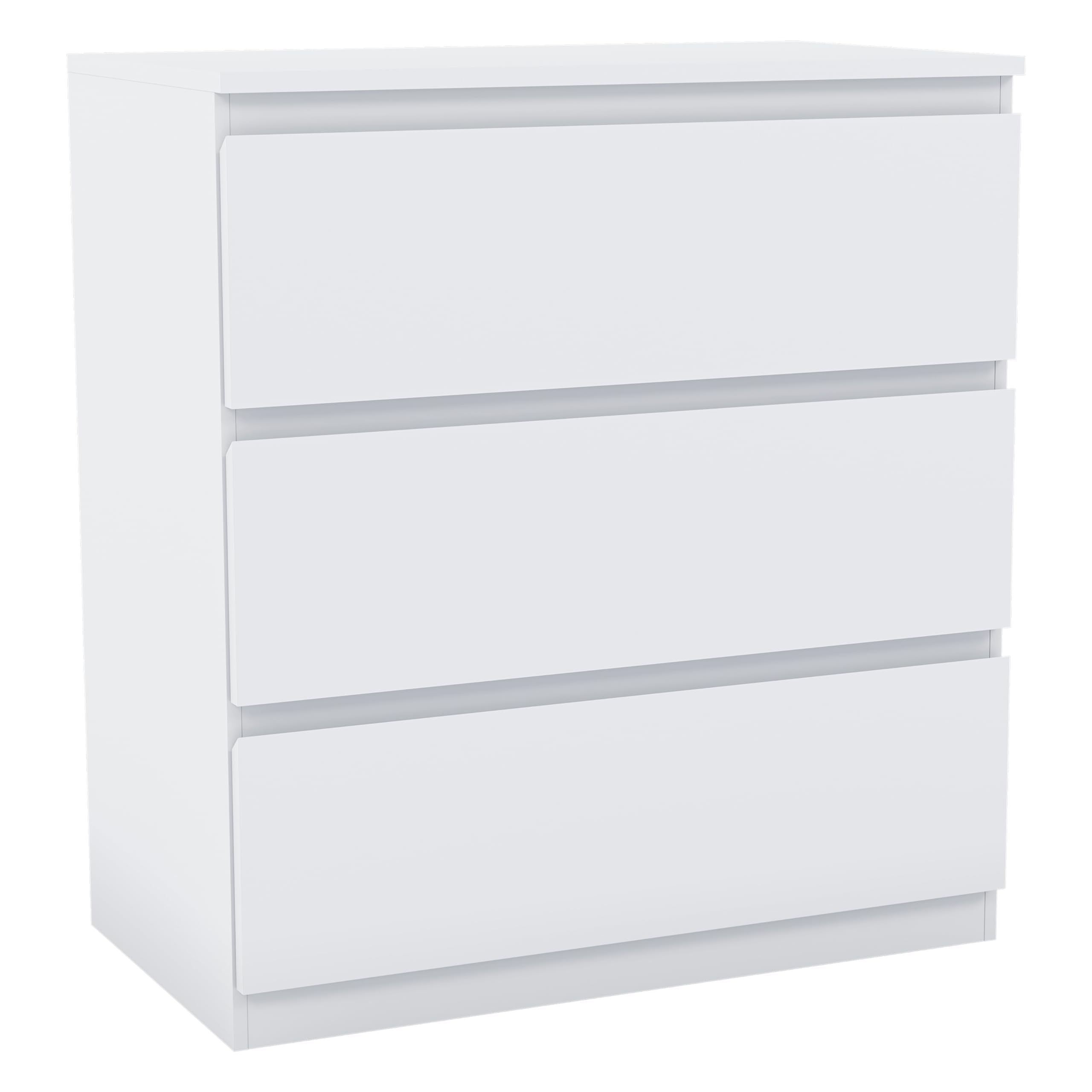 Vida Designs Denver 3 Drawer Chest of Drawers - White | 70W x 40D x 77.5H cm 7