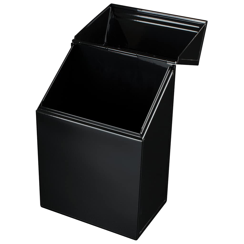 Valiant Fun Firelighter Storage Box - Compact Metal Container with Flip Top Lid | Black | 20.5cm x 14cm x 9cm 5
