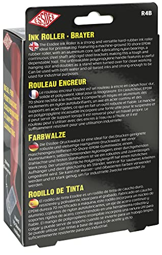 ESSDEE Relief Printing Ink Roller/Brayer - 100mm Red Plastic Roller | Machine-Ground Surface 2