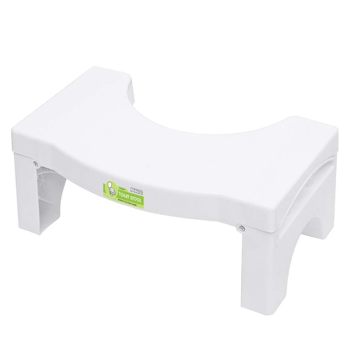 MASS DYNAMIC Folding Squatting Toilet Stool - 7 Inch Height | Non-Slip Plastic | White 1