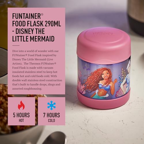 Thermos Little Mermaid Food Flask - 290ml Insulated Stainless Steel Jar | Hot 5 Hrs, Cold 7 Hrs 3