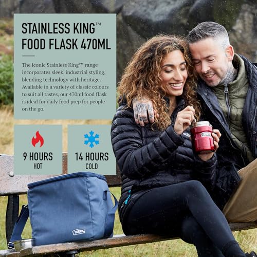 Thermos Stainless King Food Flask - 470ml Vacuum Insulated Jar | Hot 9 Hrs, Cold 14 Hrs
