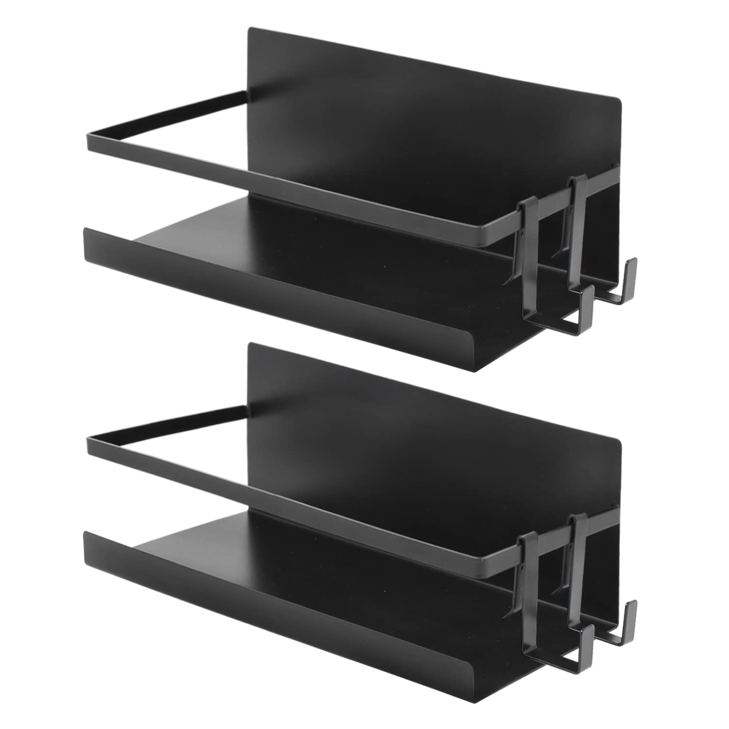 joeji's Kitchen Magnetic Spice Racks - Set of 2, Zinc-Coated Steel, Holds 2.5 kgs | Black 1