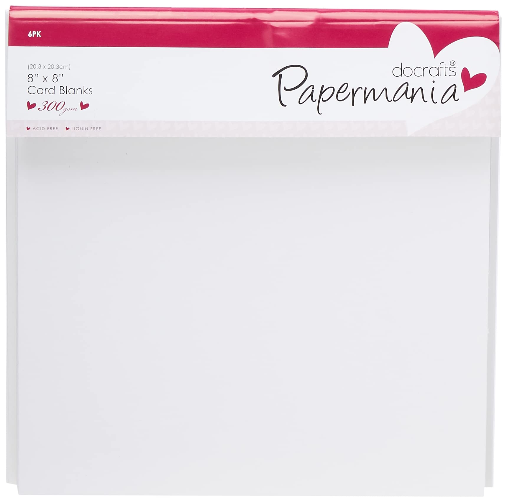 Papermania 8x8 inch Square Card Blanks and Envelopes - 300 GSM White Card Making Kit, Pack of 6 (PMA151401) 1