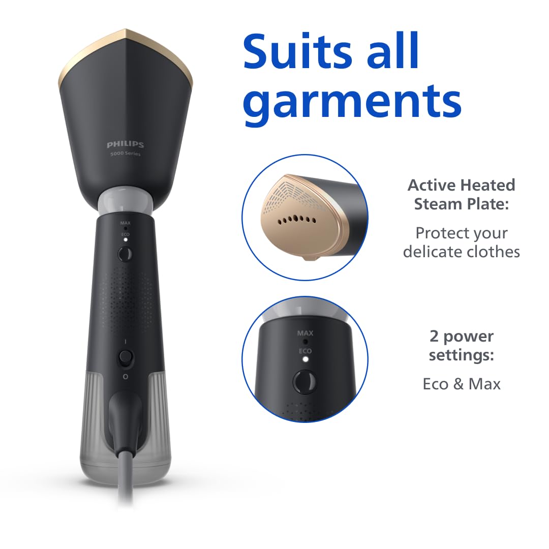 Philips 5000 Series Handheld Steamer - 1400W Power | 24g/min Steam | 35s Heat-Up | Black 5