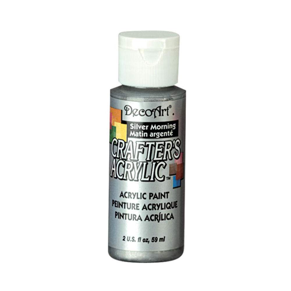 DecoArt Crafter's Acrylic Paint - Silver Morning | Fast Drying, Smooth Application | 59 ml 1