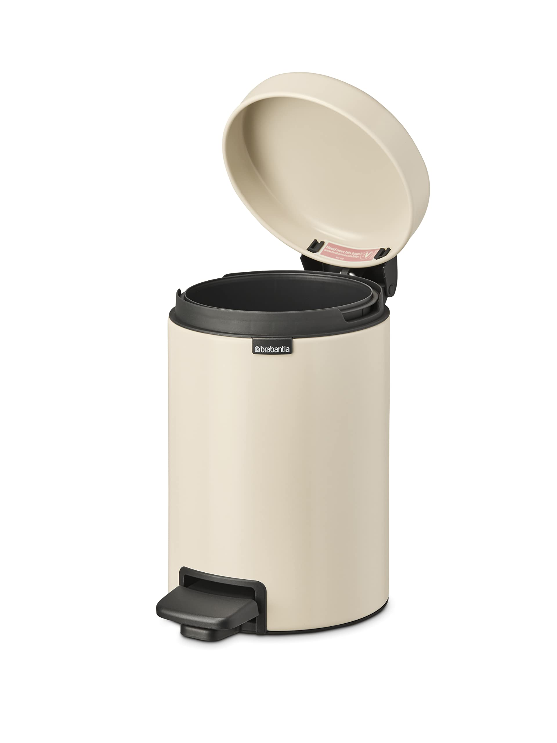Brabantia NewIcon Pedal Bin 3L for Bathroom/Toilet | Soft Closing Lid | Soft Beige 4