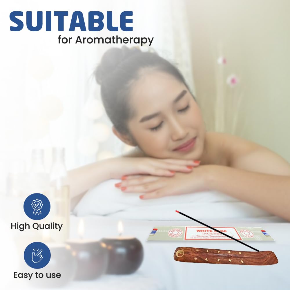 1ABOVE White Sage Incense Sticks (3x15g) with Holder | Promotes Relaxation & Meditation 3