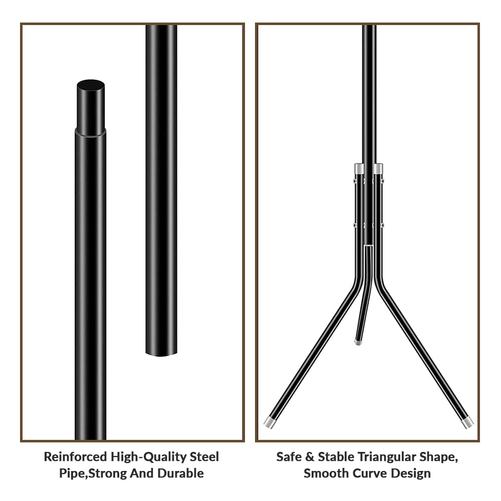 1ABOVE Metal Freestanding Coat Rack - 12 Hooks, 67 Inches Tall, Black Powder Coated Steel 6