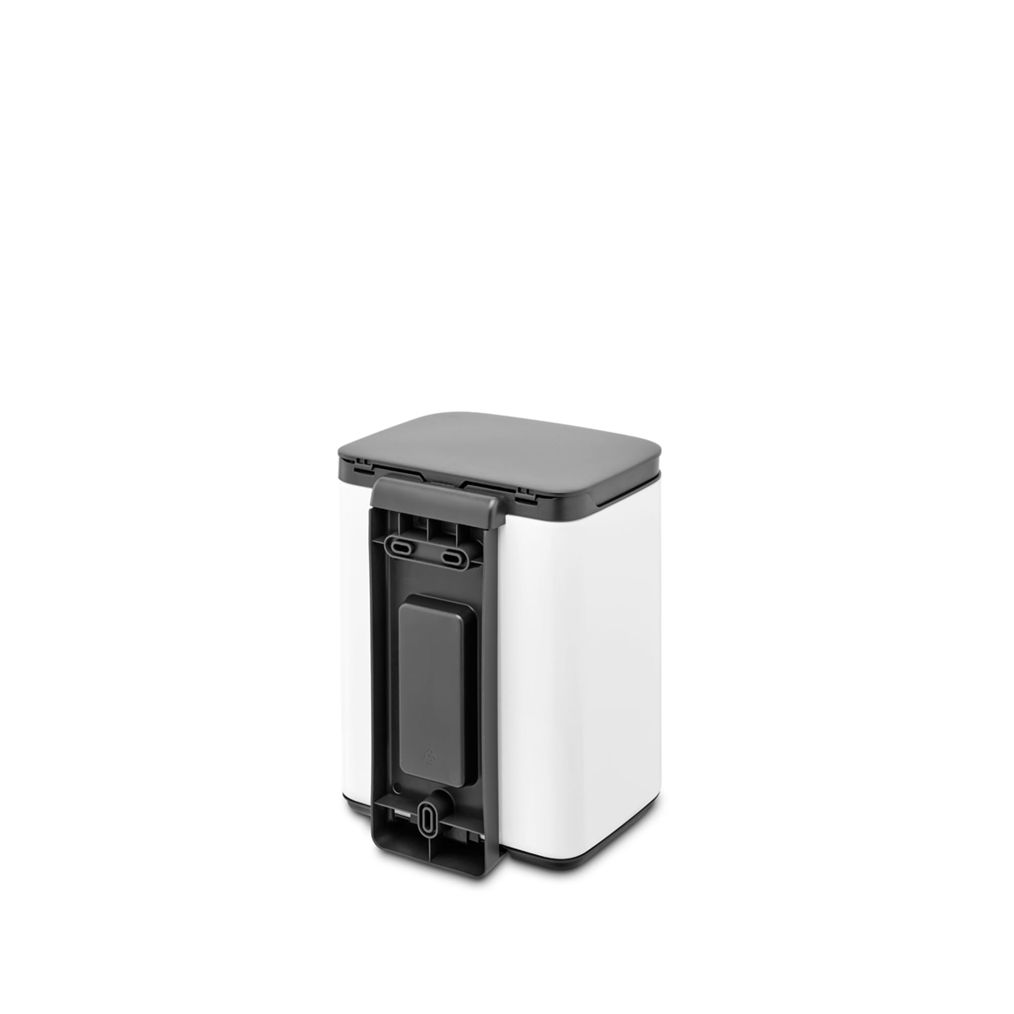 Brabantia Bo Waste Bin - 4L Capacity, Compact, White Alloy Steel | Quiet Close 5