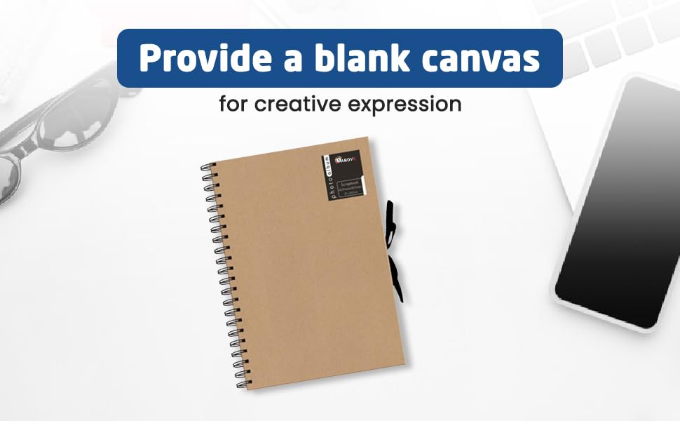 1ABOVE A4 Kraft Scrapbooking Album - Wiro Bound Display Book with Ribbon Fastener | 40 Acid-Free Sheets 5