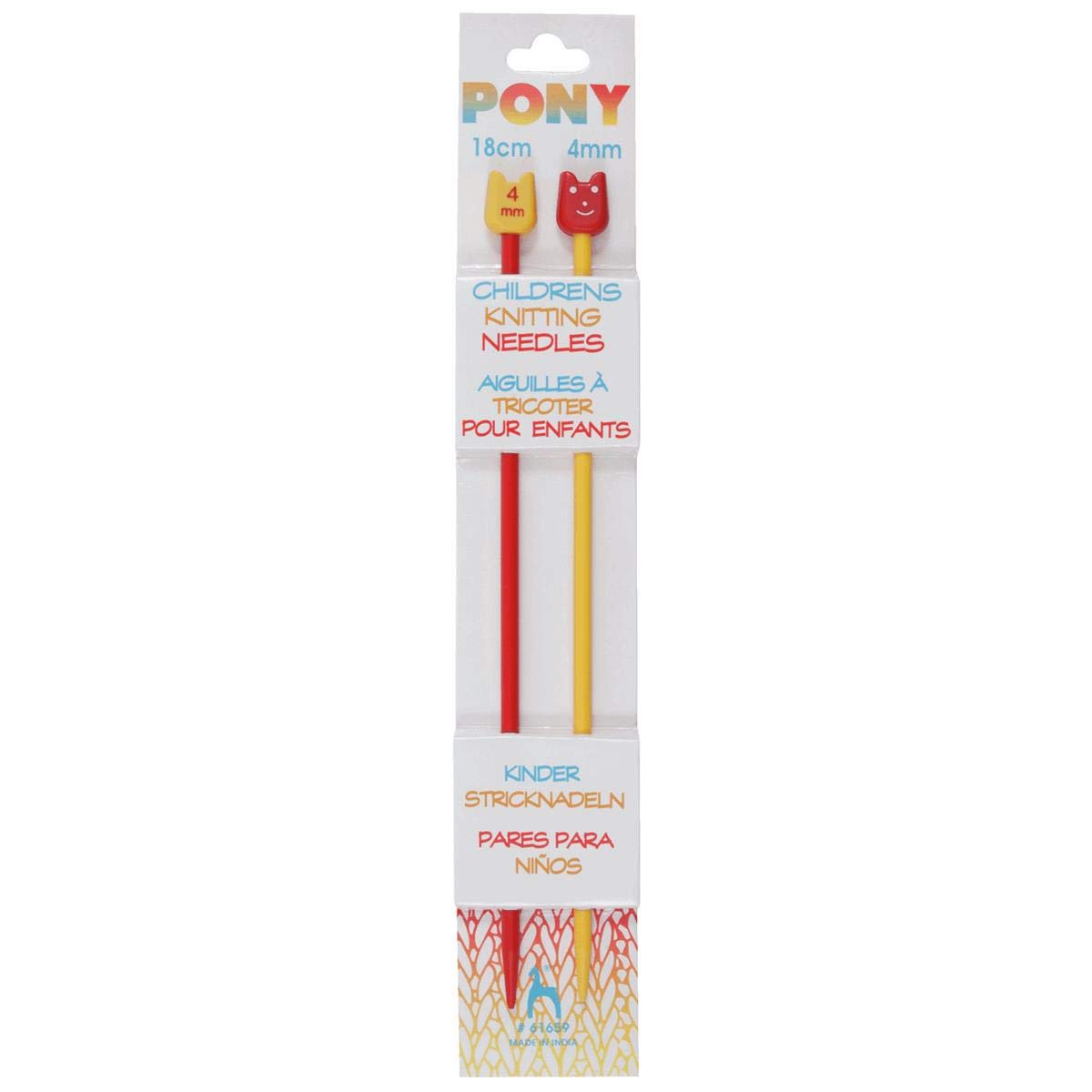 Pony Children's Plastic Crochet Hook - 18cm Length, 4.00mm Size | Multi-Colour 1