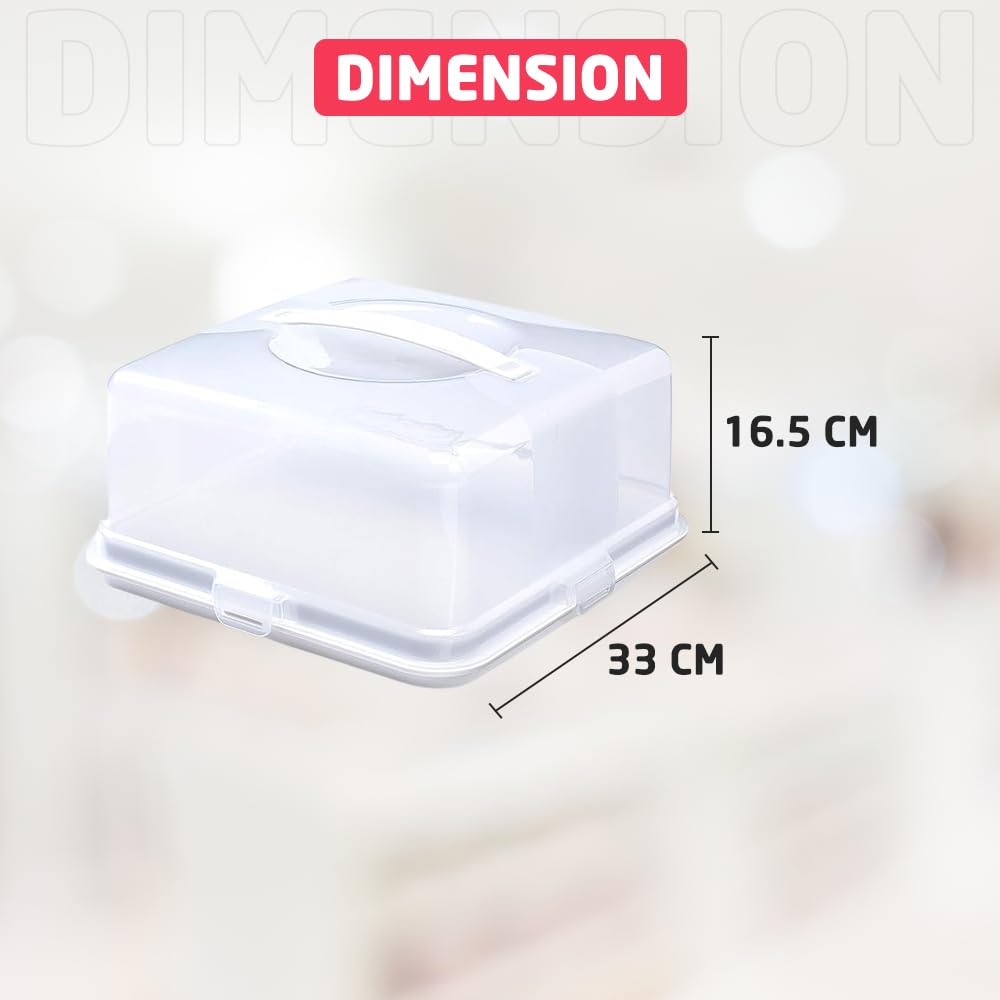 ACCURATE Square Plastic Cake Box Carrier | Holds Cakes up to 30cm | White 3