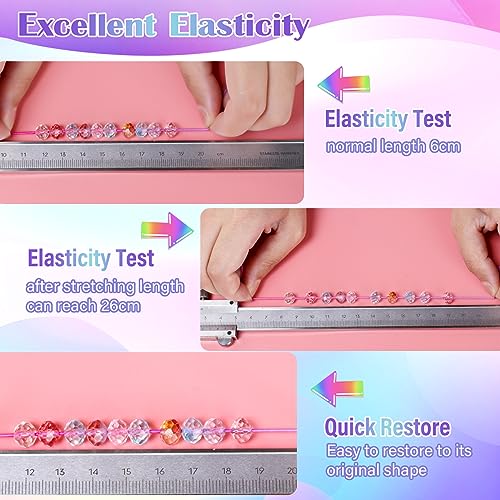 Alyvisun 1mm Rainbow Elastic String for Bracelets - 100m Spool | Durable Nylon & Latex Blend 3
