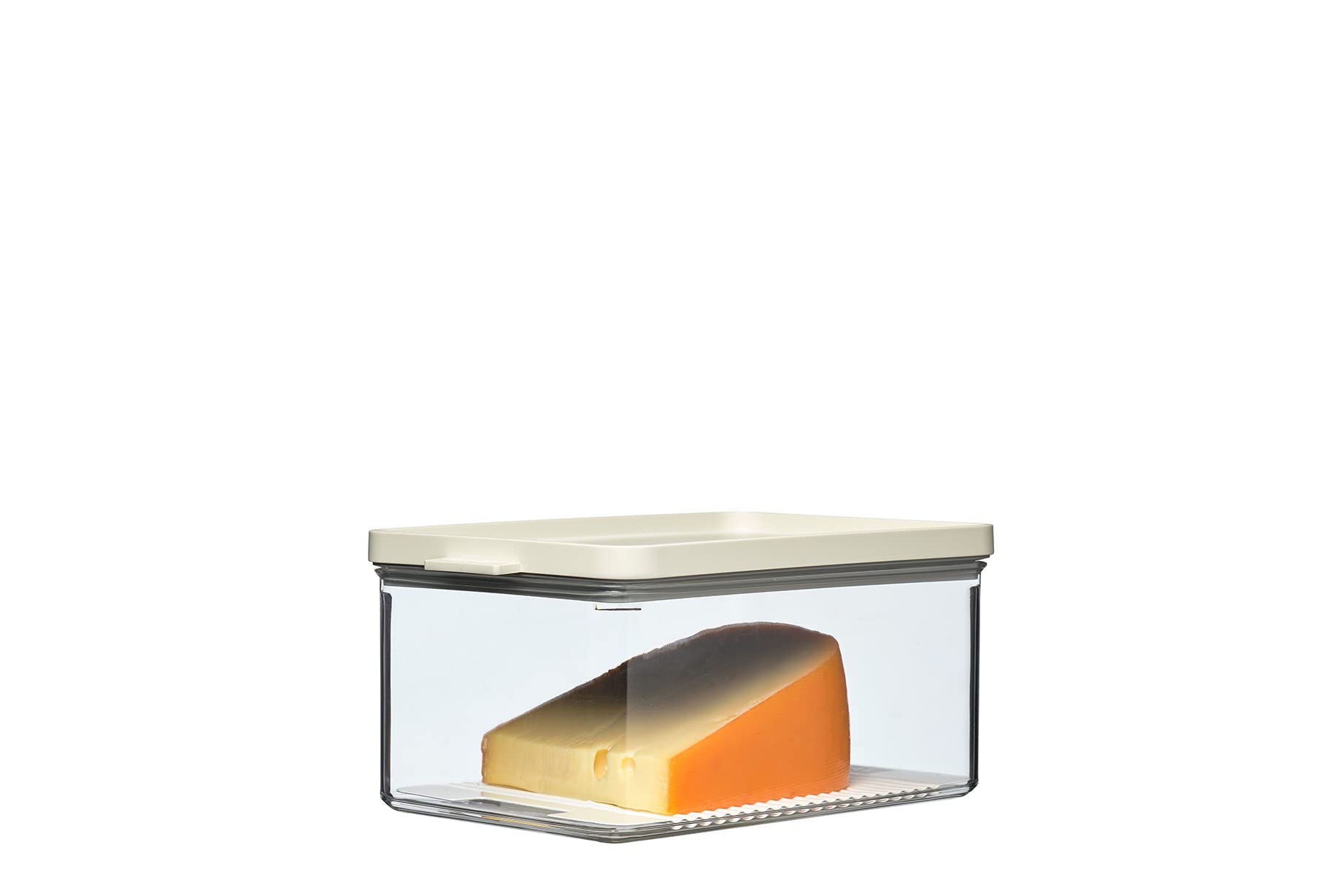 Mepal Omnia Cheese Storage Container - 2000 ml Capacity | Airtight Lid | Stackable | Nordic White 2