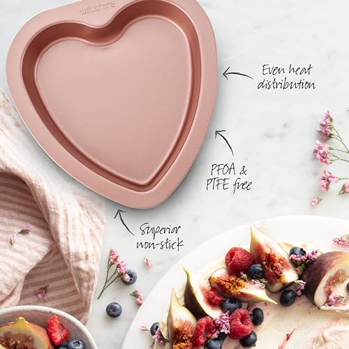 Wiltshire Rose Gold Heart Cake Pan - 19cm Non-Stick Carbon Steel | Oven Safe up to 220°C 3
