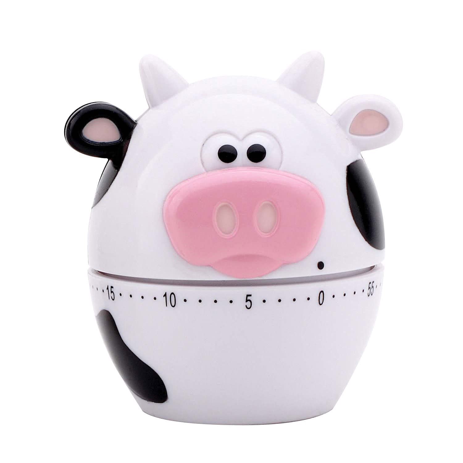 Joie Moo Mechanical Kitchen Timer - 60-Minute Manual Dial | Plastic | Cow Design 1
