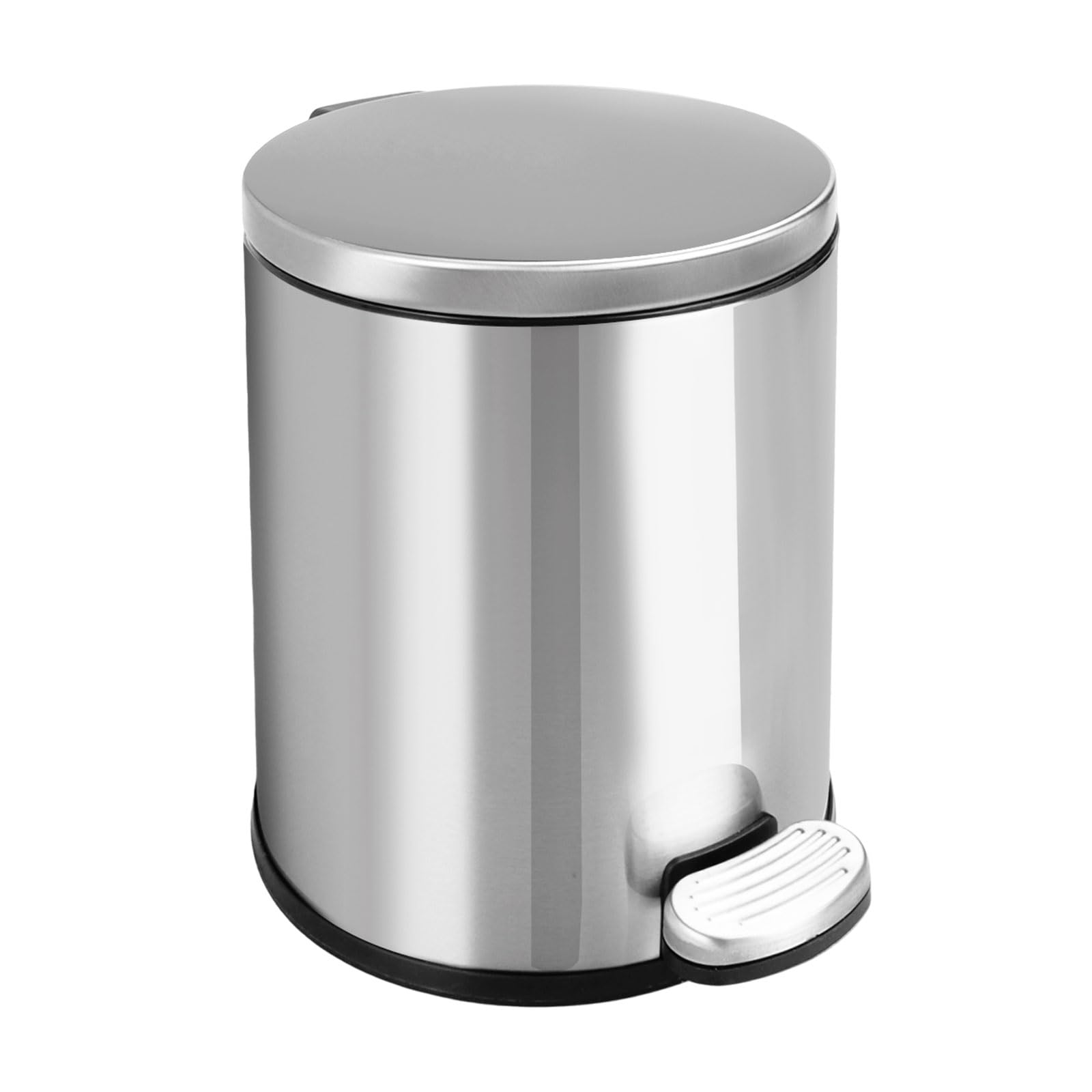 ASelected 6L Round Bathroom Pedal Bin | Stainless Steel | Anti-Fingerprint | Silver 1