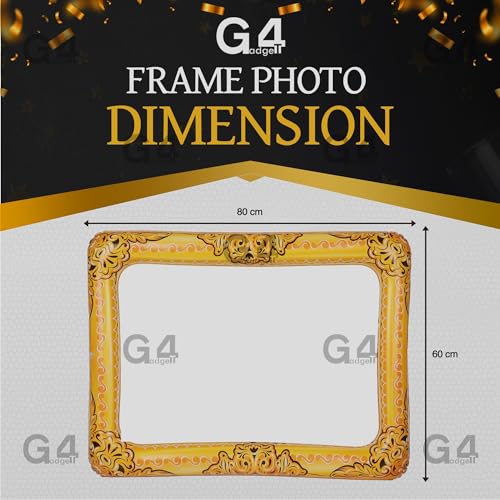 G4GADGET Inflatable Selfie Frame Photo Prop - Gold | 60cm x 80cm | Reusable 3